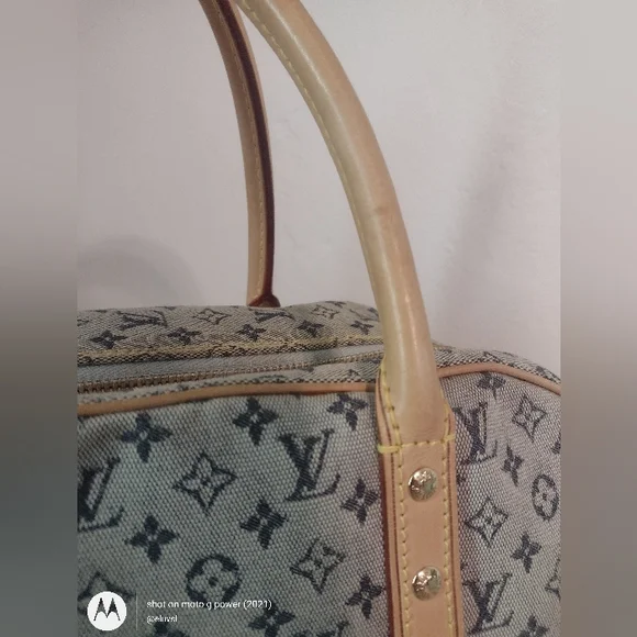 SOLD 💔 Louis Vuitton Mini Lin Marie Navy Monogram Speedy Deauville Boston Bag - Picture 7 of 15